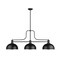 Z-Lite Melange Billiard, 3-Light, 13.25in W x 52in L x 21in H, Matte Black/Matte Black + Brushed Nickel 725-3MB-D12MB+BN - alternate 4